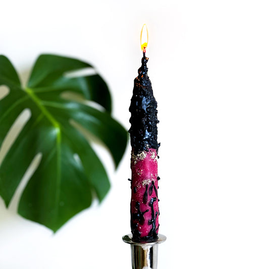 Hand-dipped ritual intention candles – handcrafted for spiritual practices, meditation, and setting intentions.