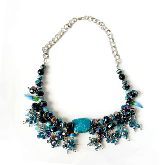 Necklace & bracelet Set Agate Mix & Crystals