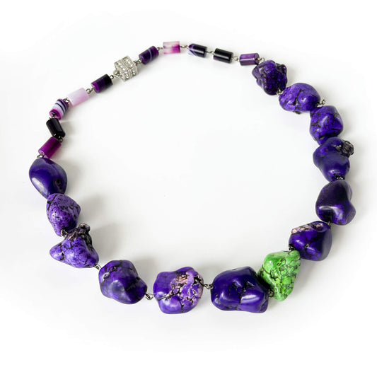 Necklace Agate Mix & Howlite