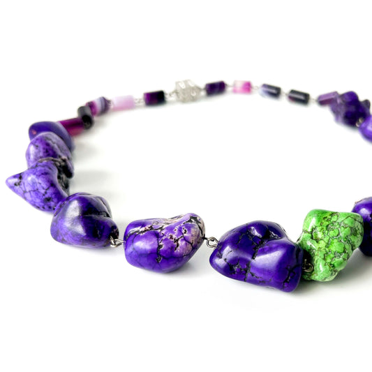 Necklace Agate Mix & Howlite