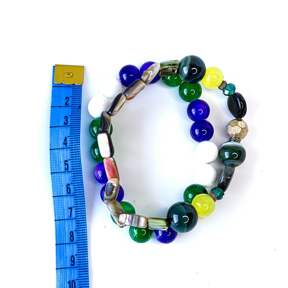 Stone Bracelet Agate & Pearl Mix 2in1