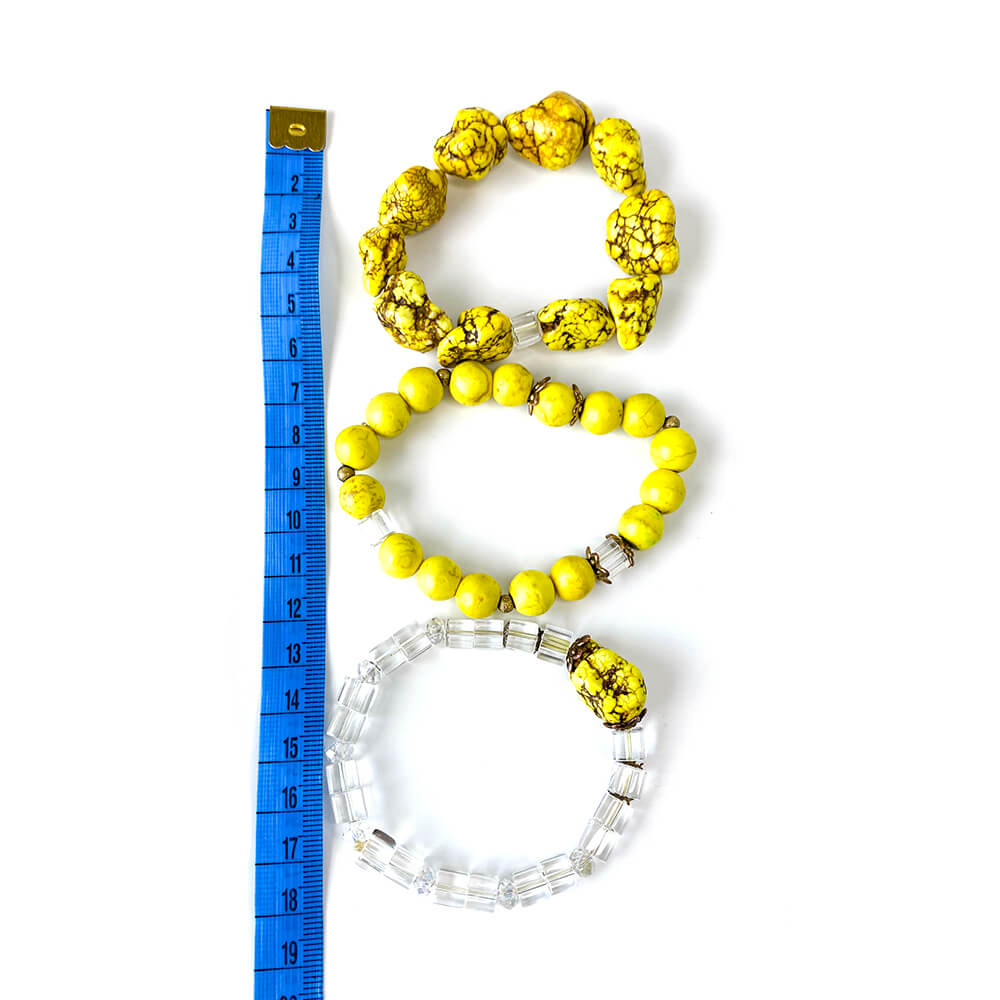 Stone Bracelet Quartz&Howlite 3in1