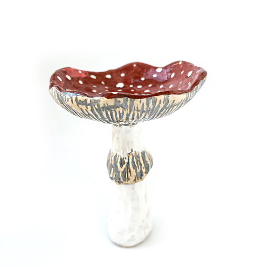 Amanita Mushroom Handmade Ceramic Tealight Candle Holder or Decorative Figure