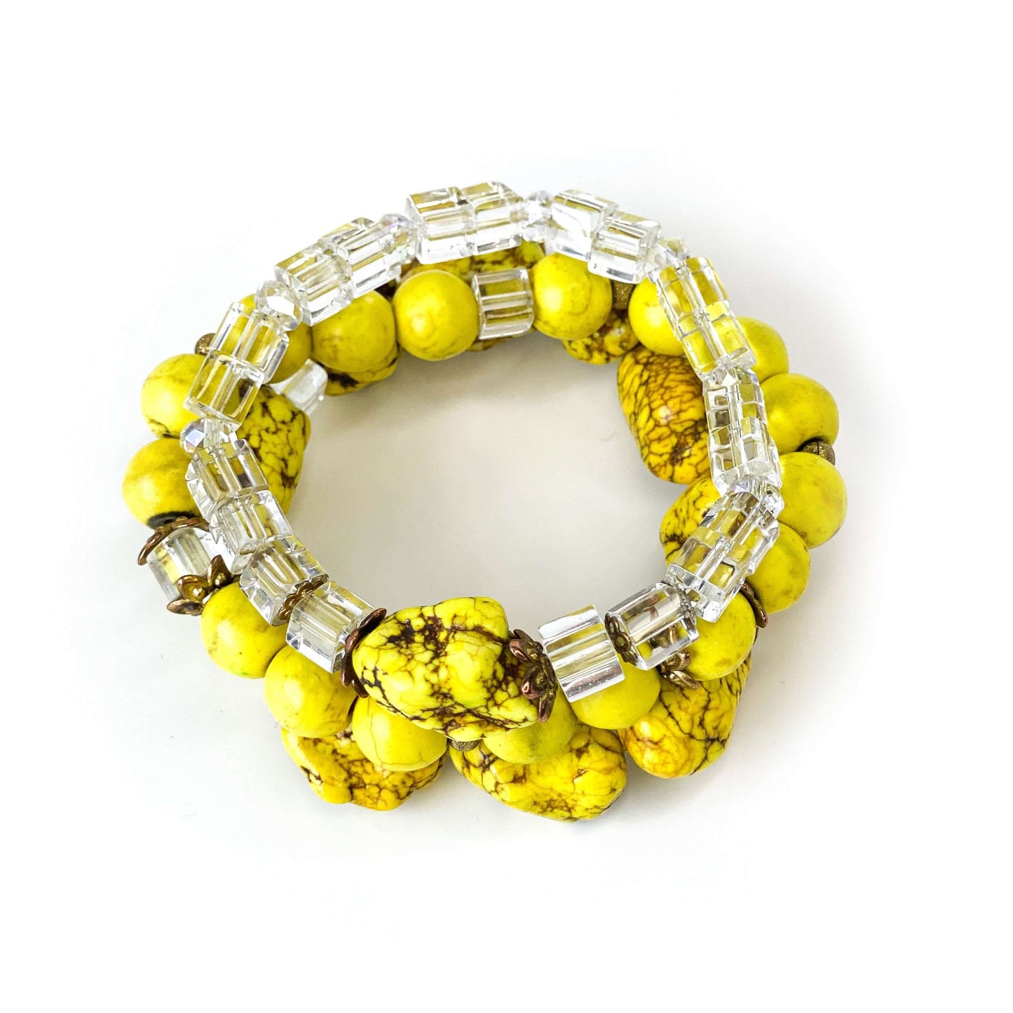 Stone Bracelet Quartz&Howlite 3in1