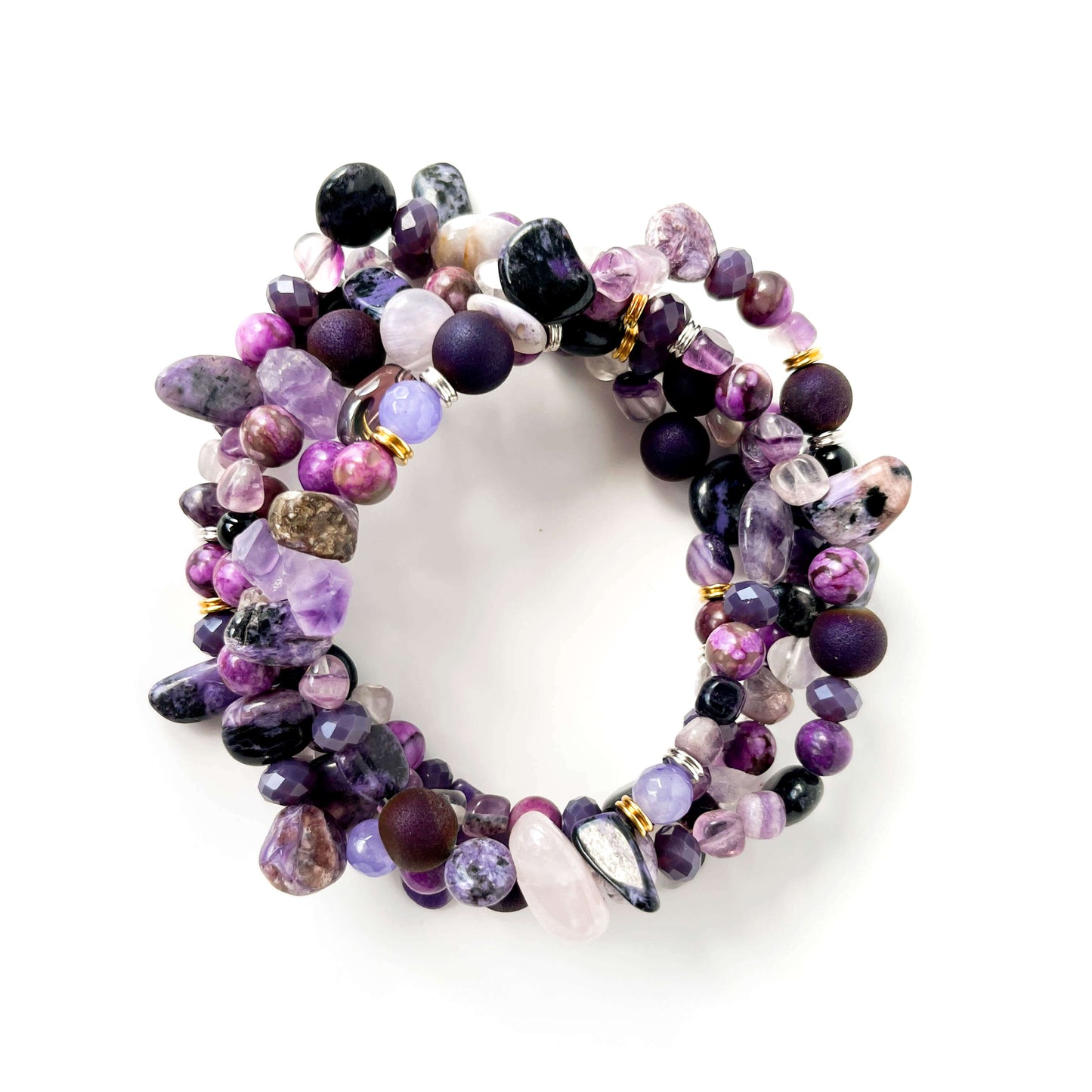 Necklace Amethyst, Agate Mix & Rose Quartz