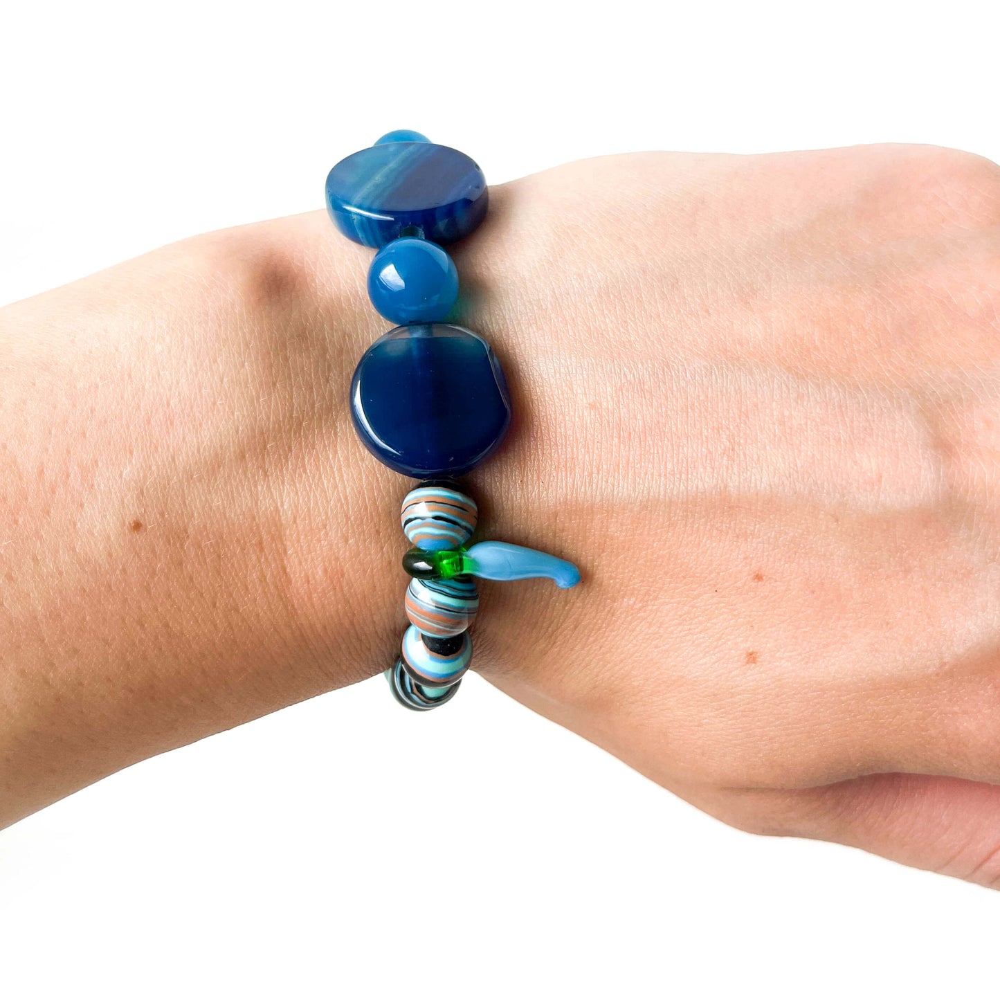 Necklace & bracelet Set Agate Mix & Crystals