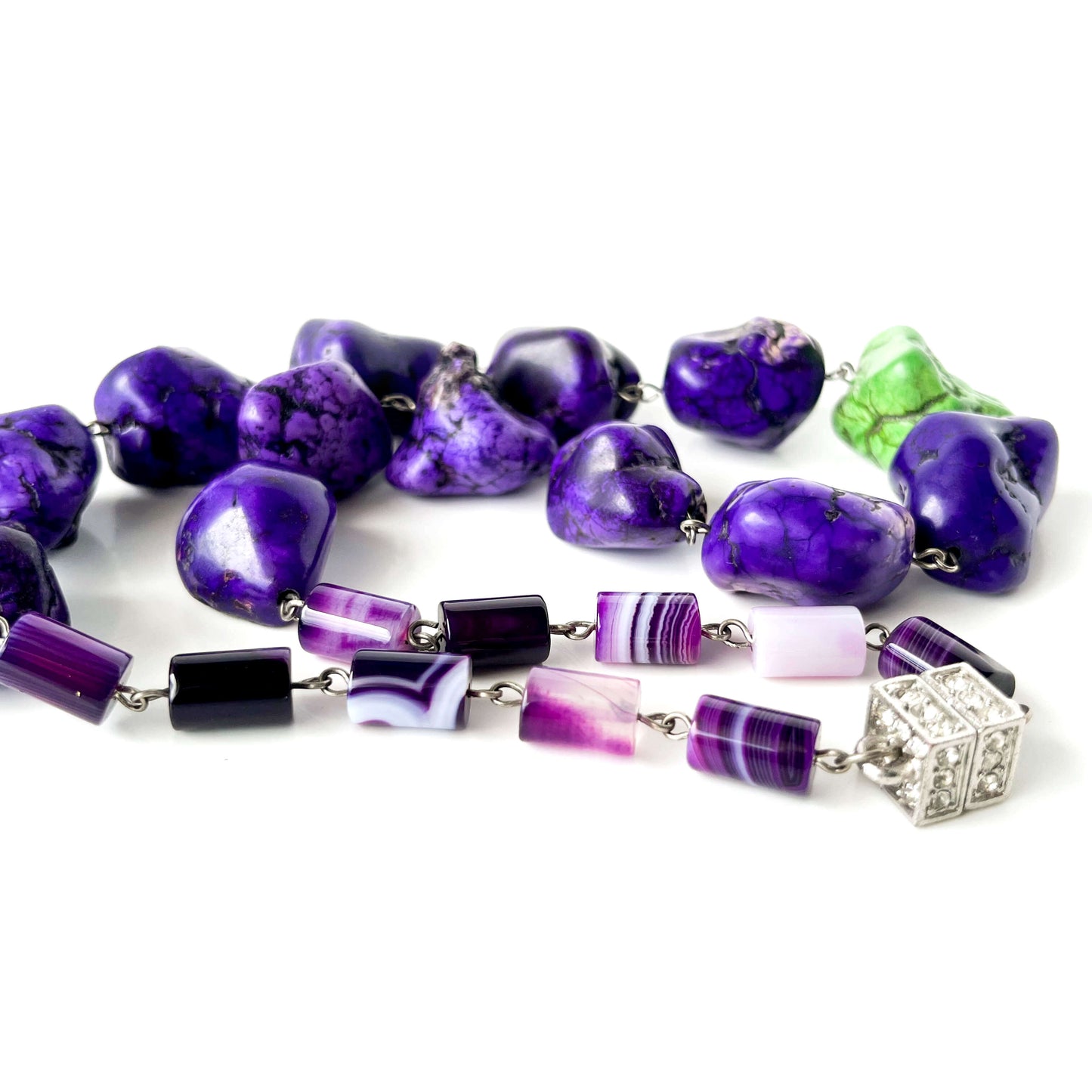 Necklace Agate Mix & Howlite