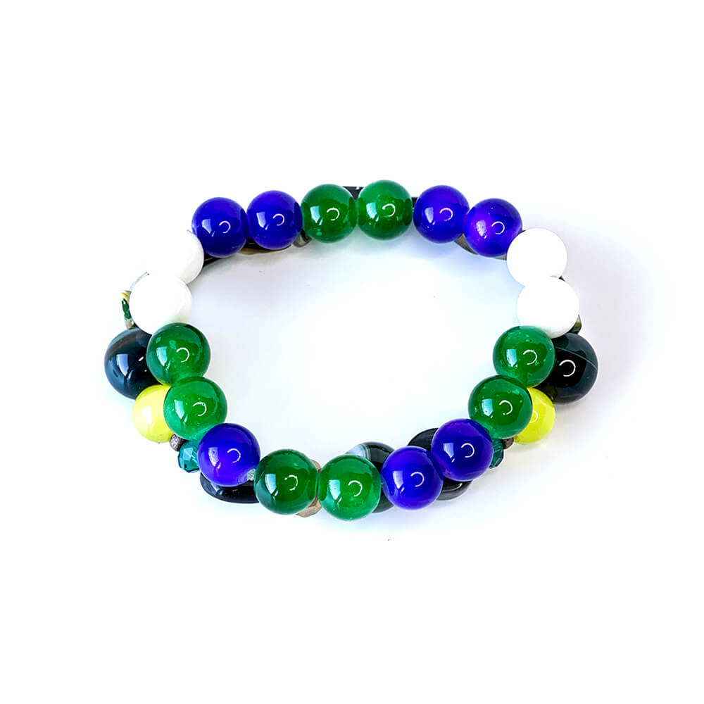 Stone Bracelet Agate & Pearl Mix 2in1