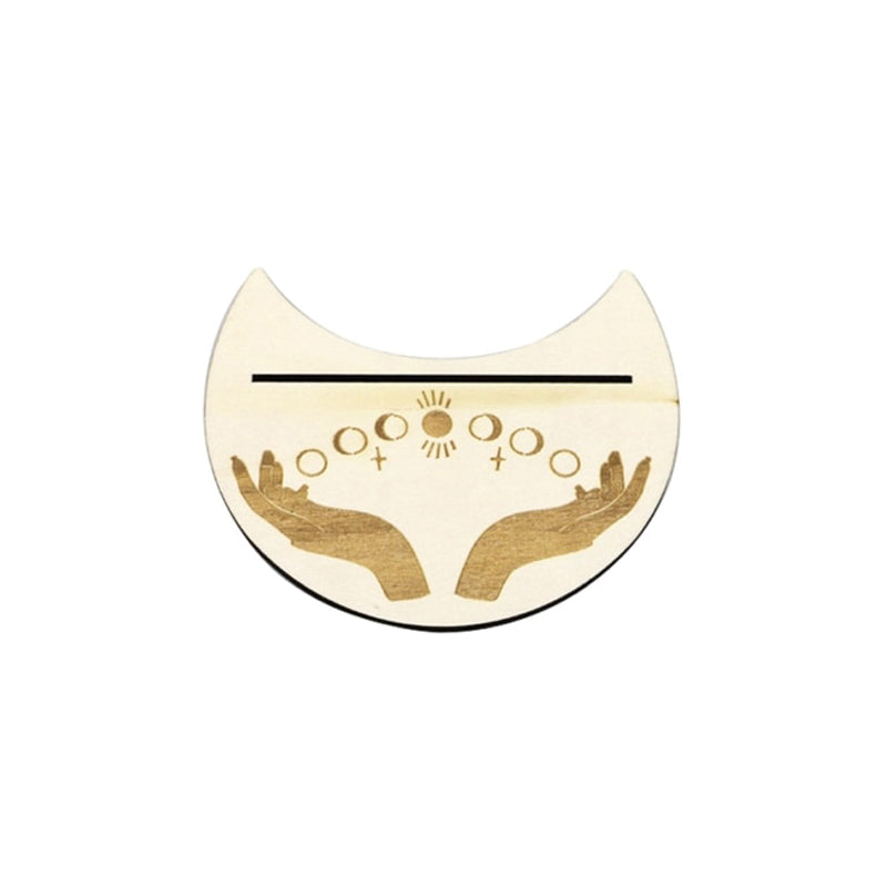 Tarot & Oracle Altar Card Display Stand from Wood Half-Moon shape