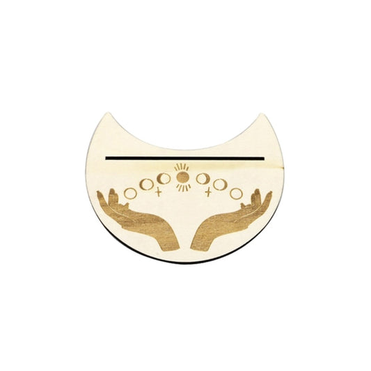 Tarot & Oracle Altar Card Display Stand from Wood Half-Moon shape